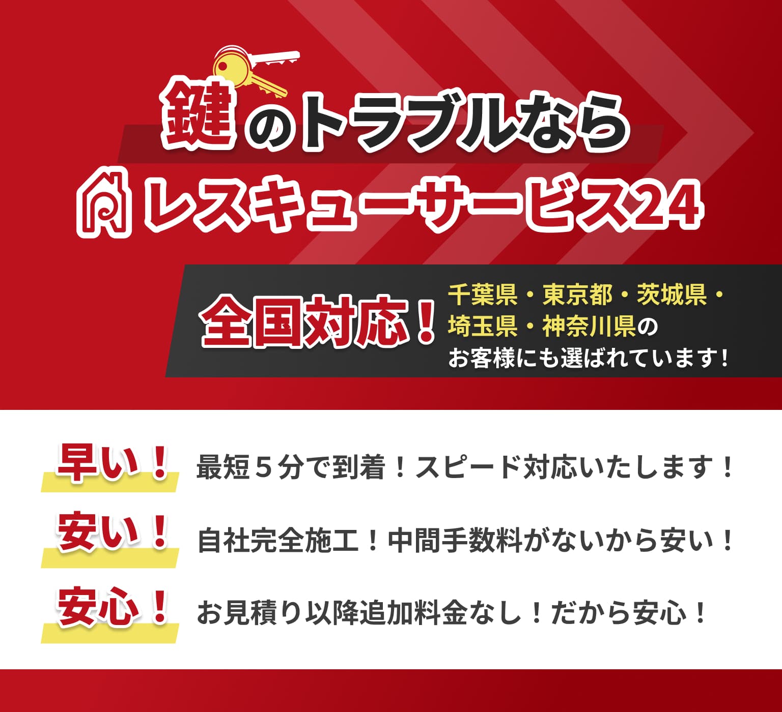 鍵のトラブルならレスキューサービス24